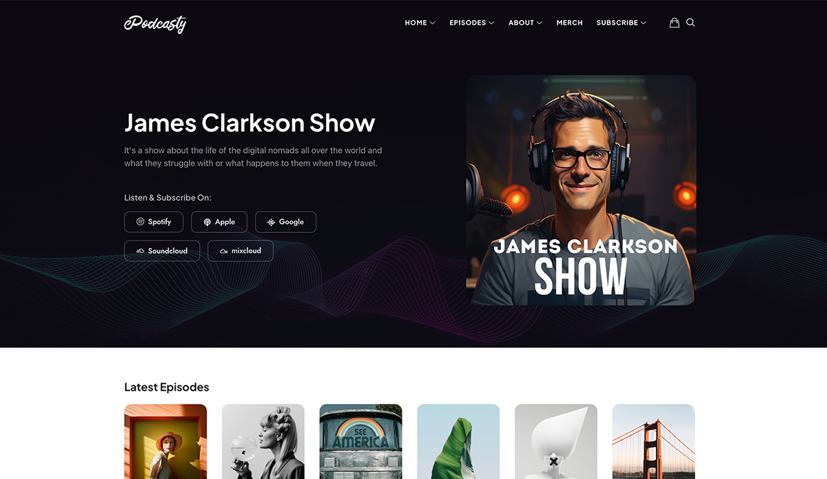 podcasty wordpress theme