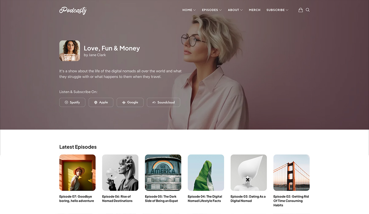 podcasty wordpress theme