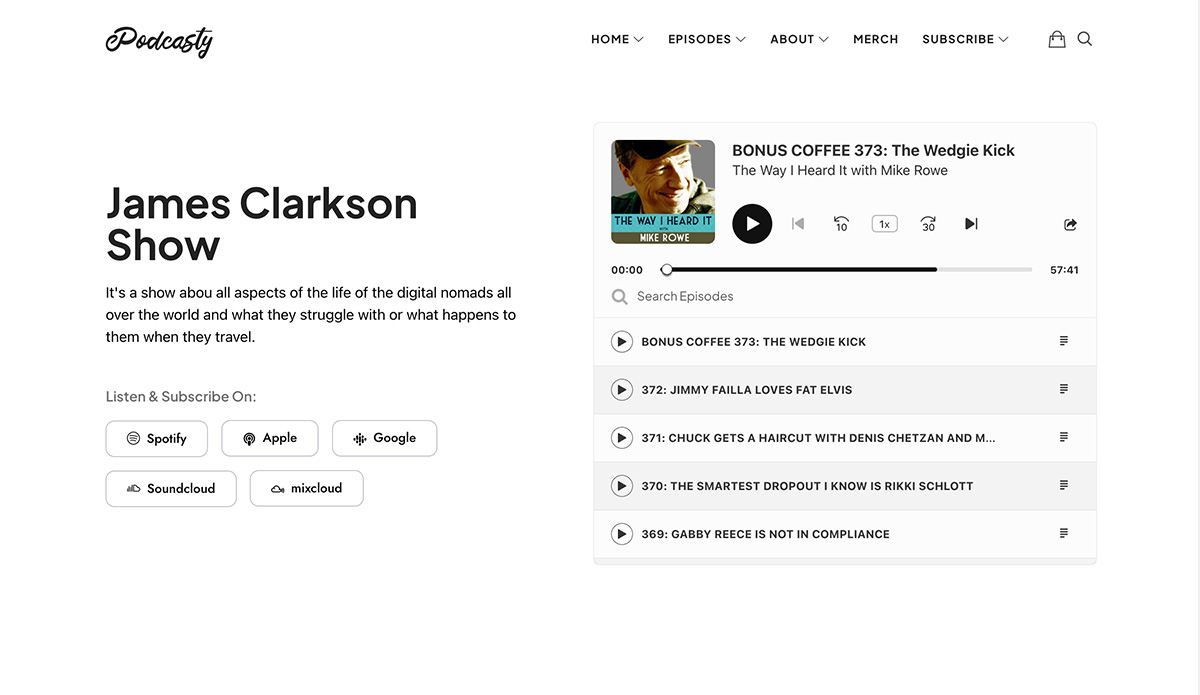 podcasty wordpress theme