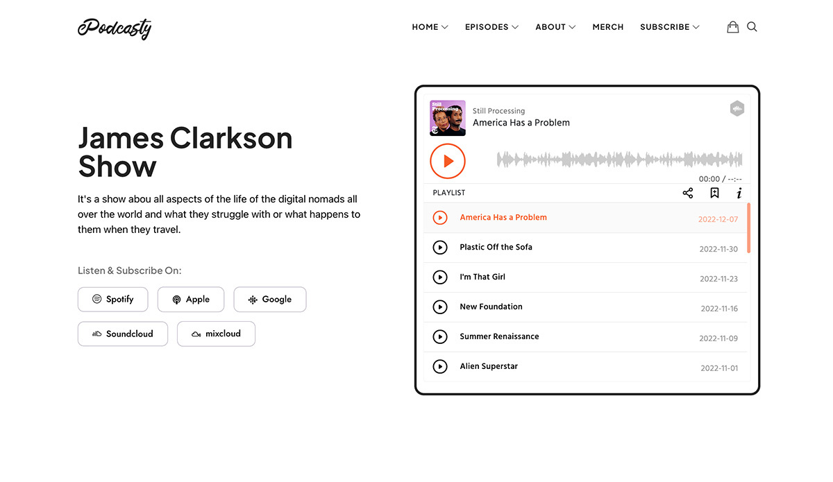 podcasty wordpress theme